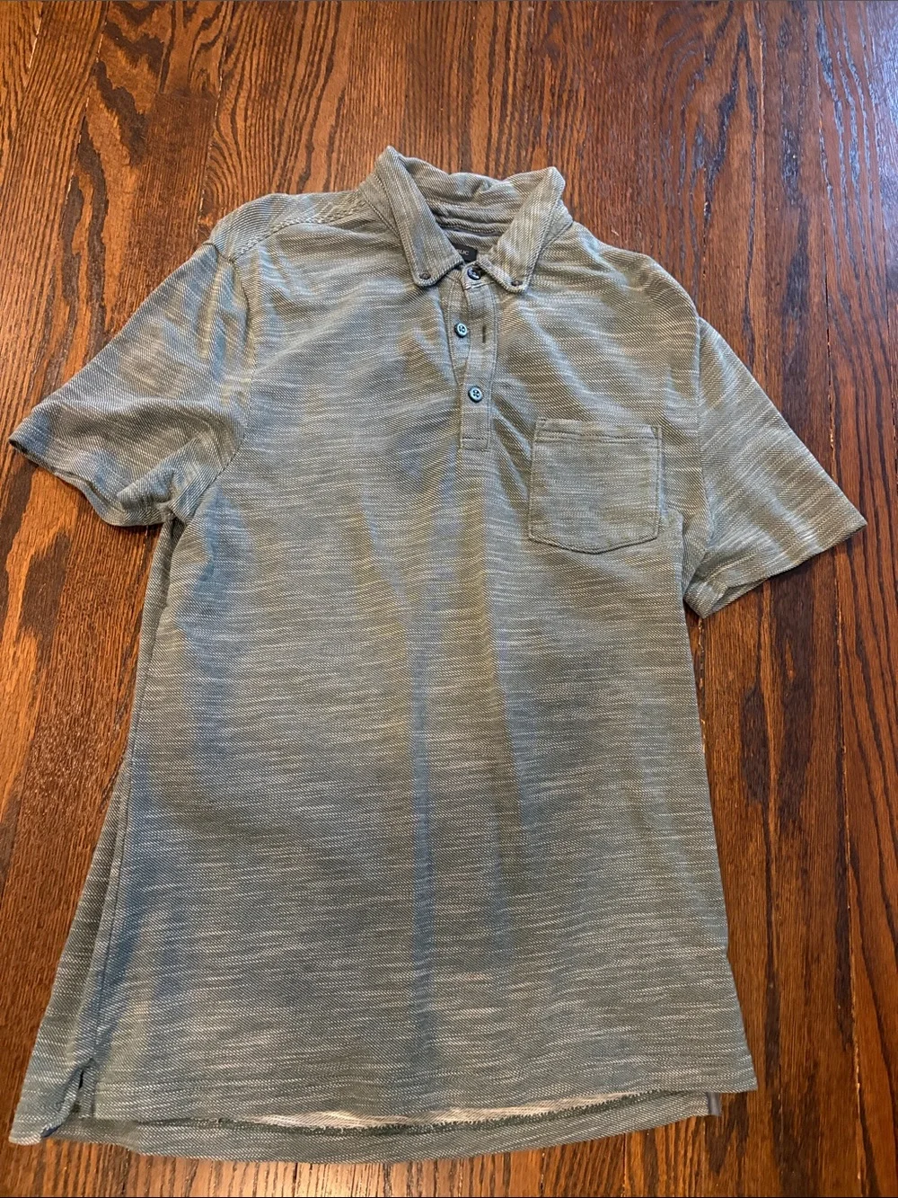 Banana Republic Men's Casual Green Heathered Polo Shirt
